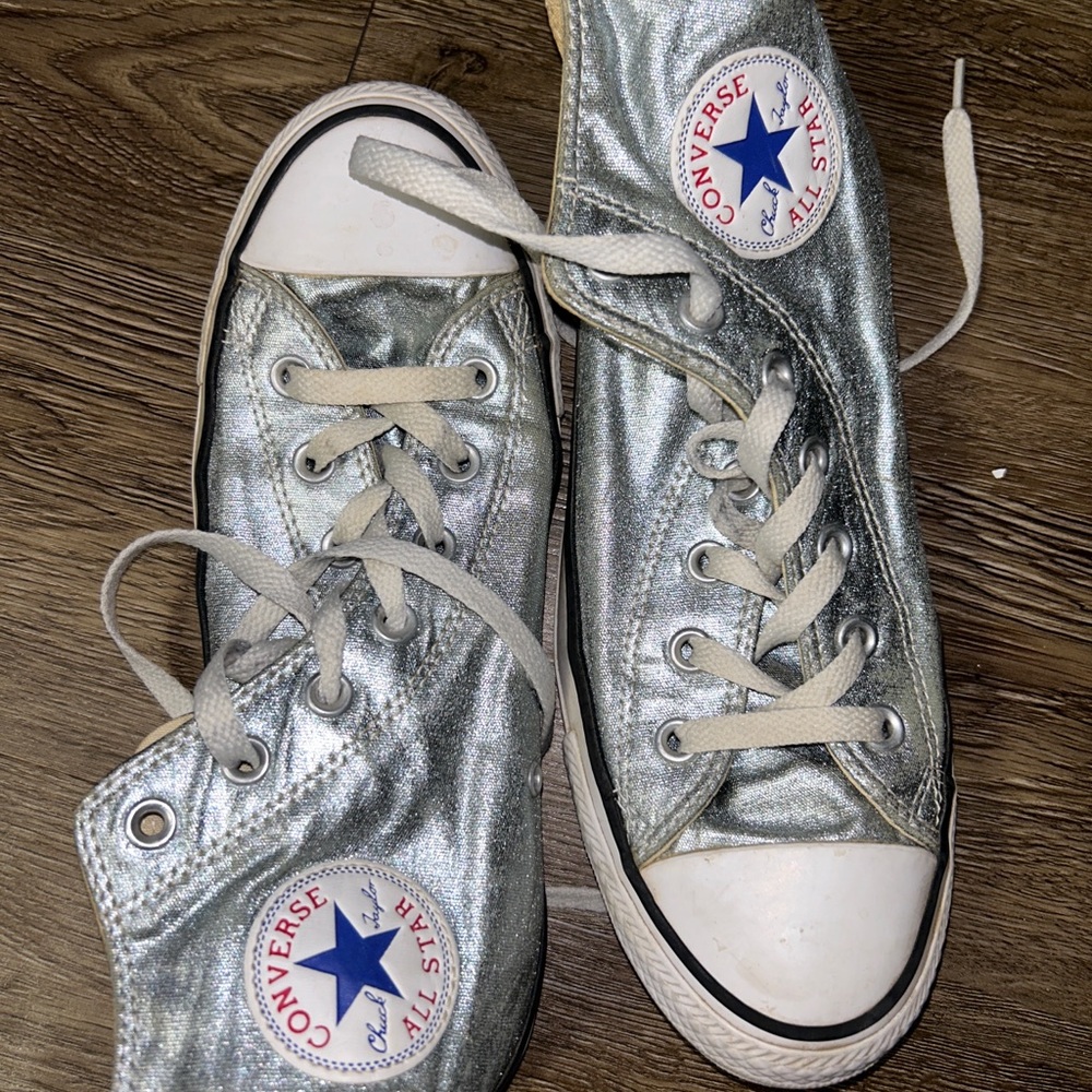 Silver Converse High Tops